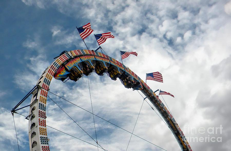 Flag Photograph - Rollercoaster by Michelle Frizzell-Thompson