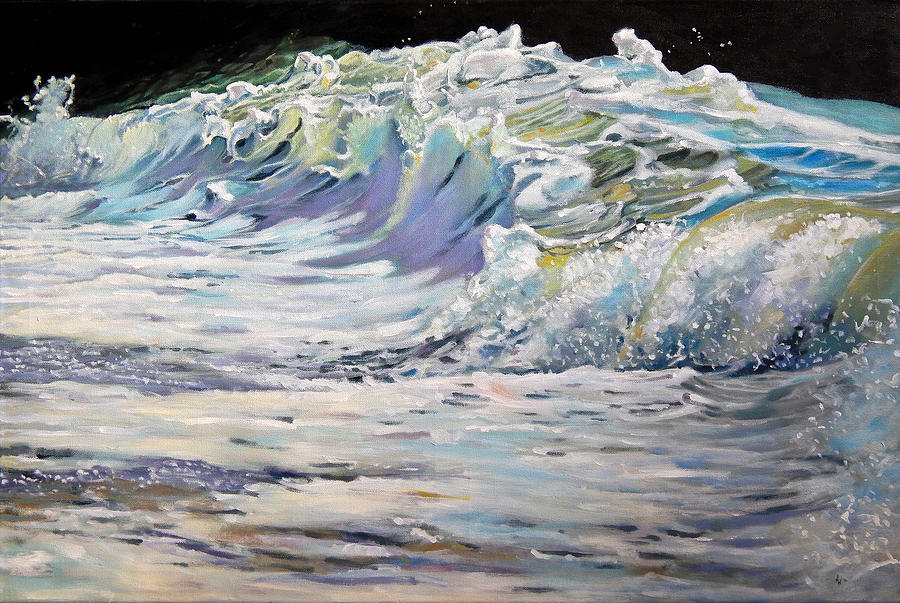 Beach Painting - Rolling On by Arie Van der Wijst