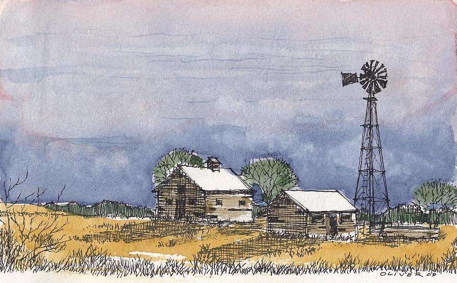 Rolling Plains Homestead Mixed Media by Tim Oliver