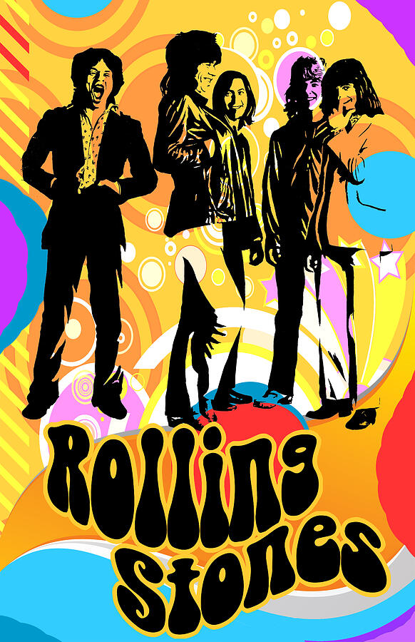 Rolling Stones Poster Art Digital Art by Robert Korhonen