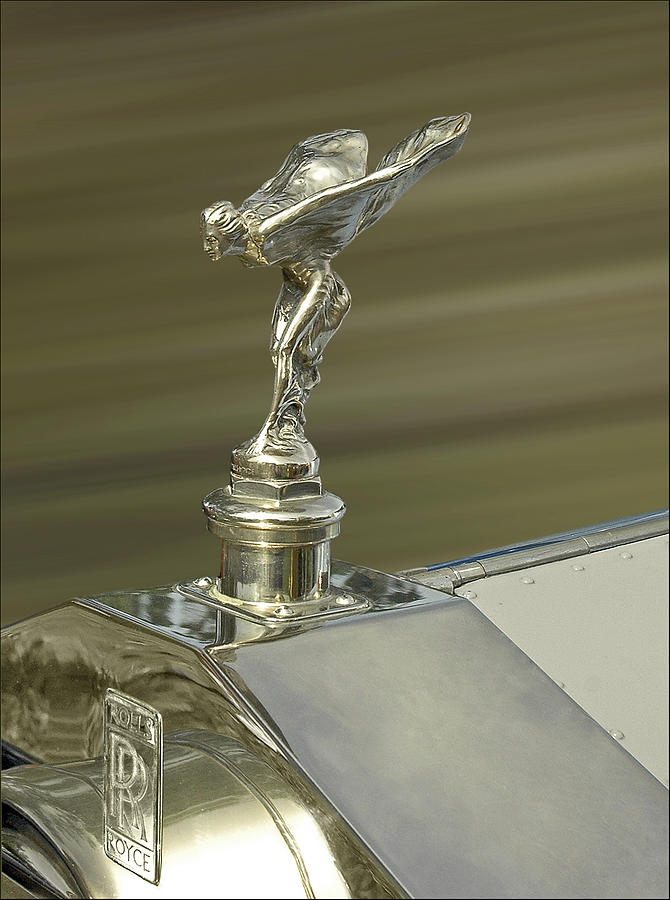 Rolls Royce Spirit of Ecstasy Hood Ornament in Gold  Photograph by Ginger Wakem