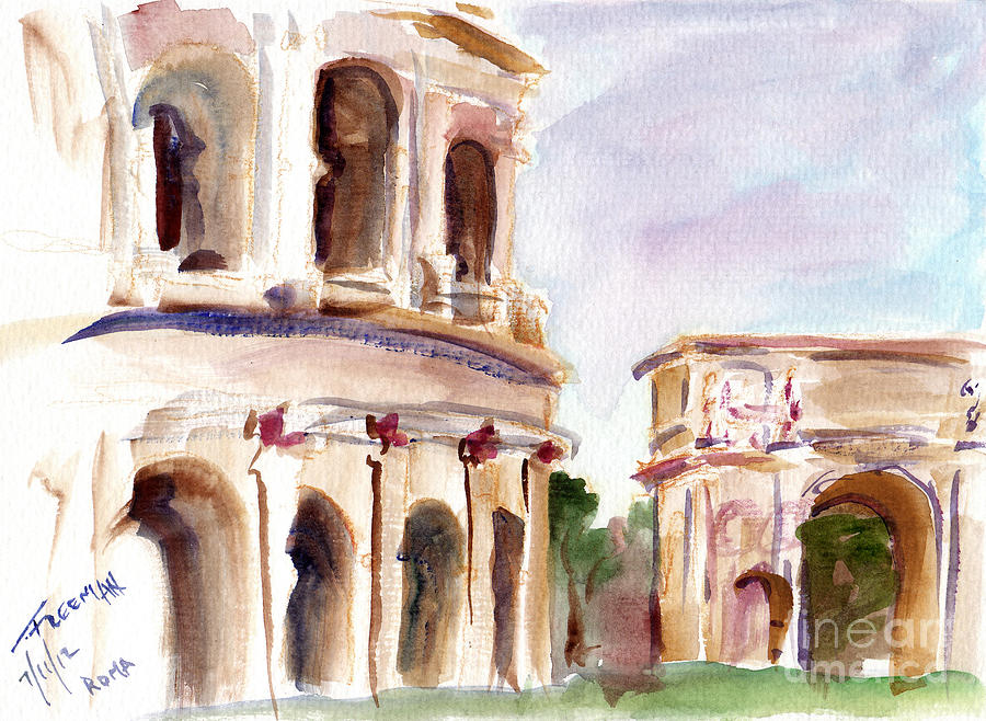 Roma Coliseum Painting by Valerie Freeman