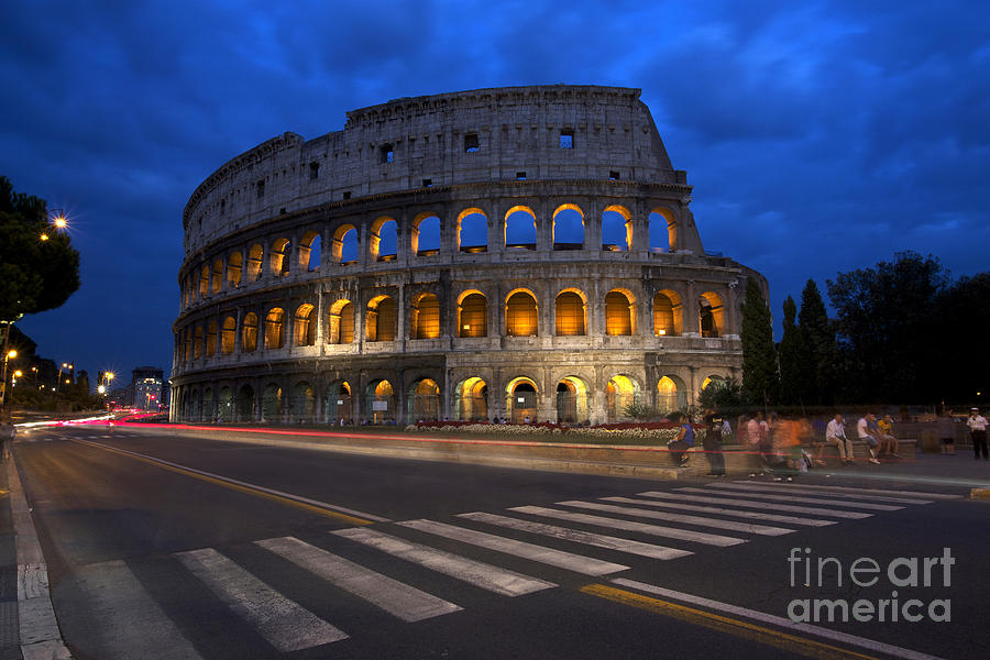 Colosseum Photograph - Roma di Notte - Rome by Night by Marco Crupi
