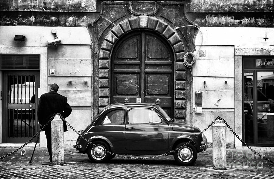 Roma Streets In Black And White Photograph by John Rizzuto