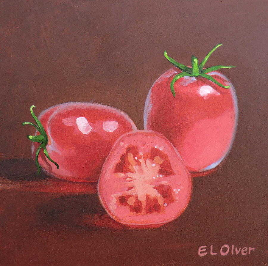 Tomato Painting - Roma Tomatoes by Elisabeth Olver