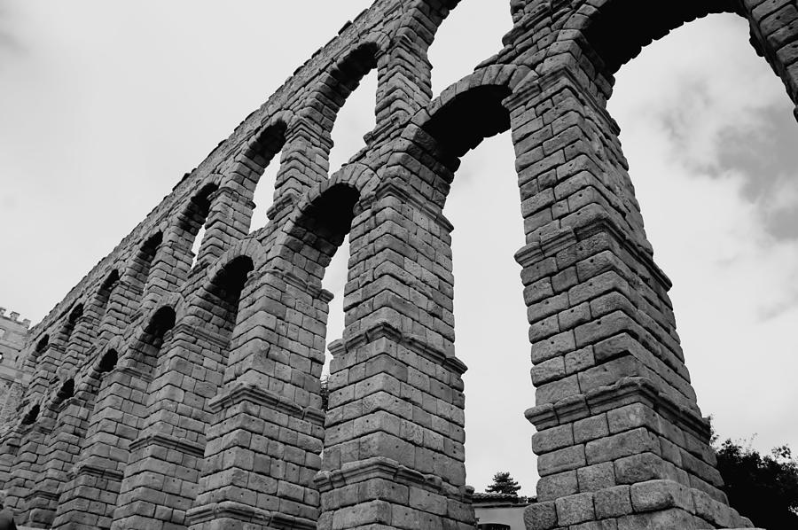 Roman Aqueduct BW Photograph by Jenny Hudson