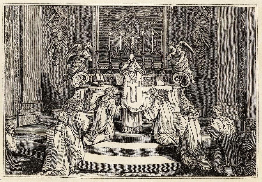 Roman Catholic Grand Mass In The 19th Drawing by Mary Evans Picture Library
