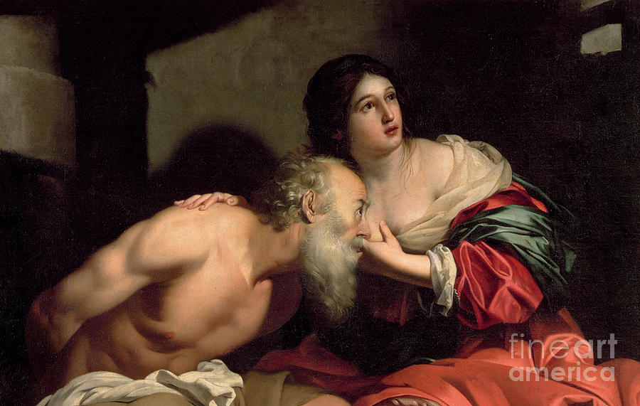 Breast Painting - Roman Charity by Nicolas Regnier