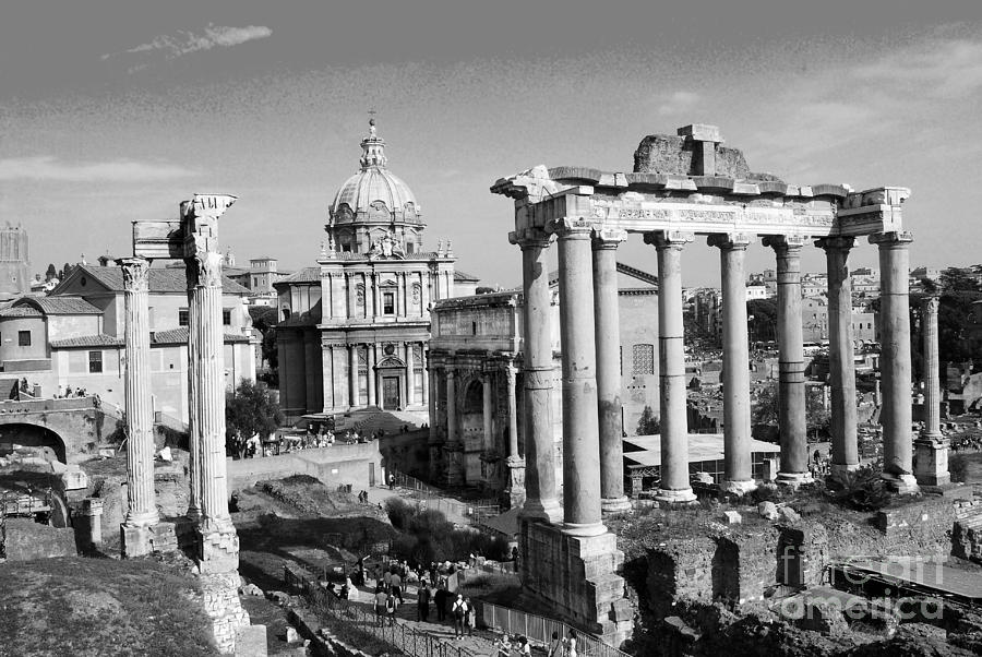 Black And White Photograph - Roman Forum by Eva Kaufman