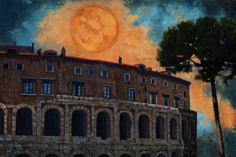 Roman Gothic at Night Digital Art by Sandra Selle Rodriguez