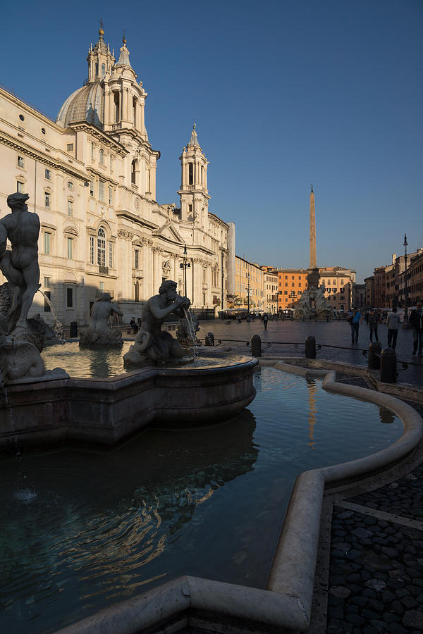 Roman Morning - Shadow and Light on Piazza Navona Rome Italy Photograph by Georgia Mizuleva