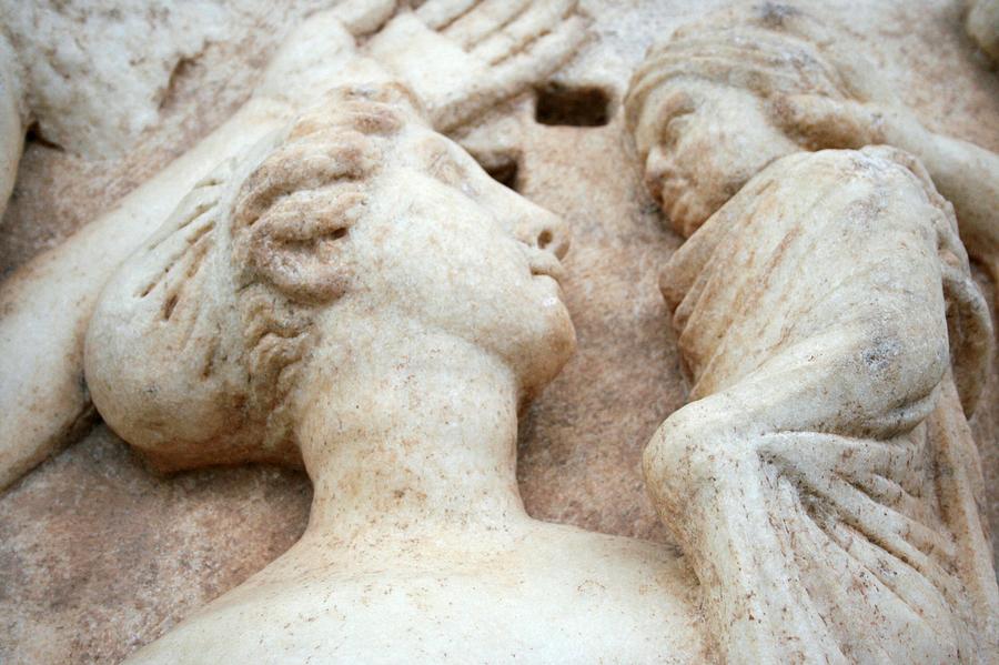 Roman Relief of Mother and Child at Aphrodisias Photograph by Taiche Acrylic Art