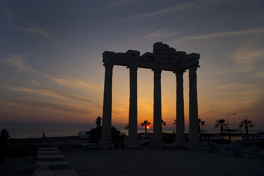 Roman ruins at sunset Side Turkey Photograph by Tony Mills