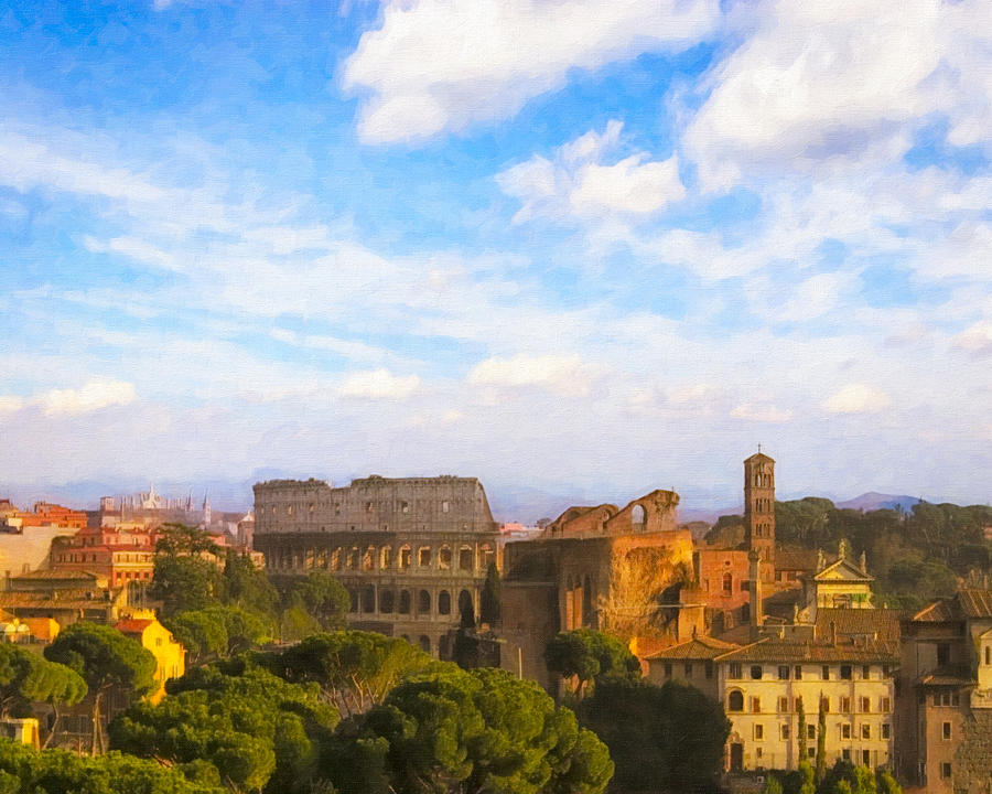 Roman Skyline On A Beautiful Afternoon Photograph by Mark Tisdale