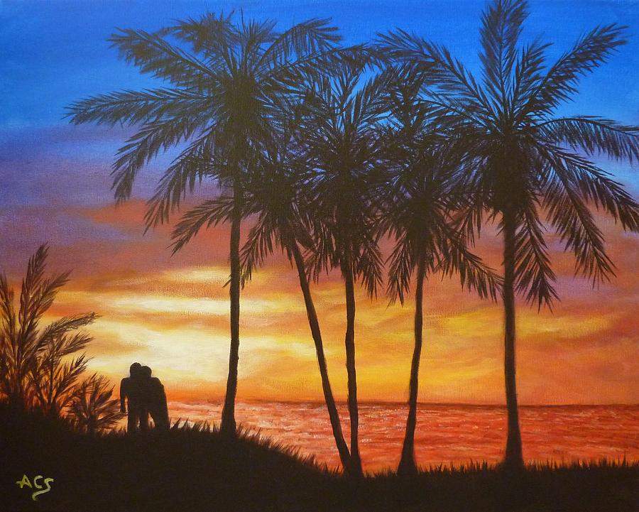 Romance in Paradise Painting by Amelie Simmons
