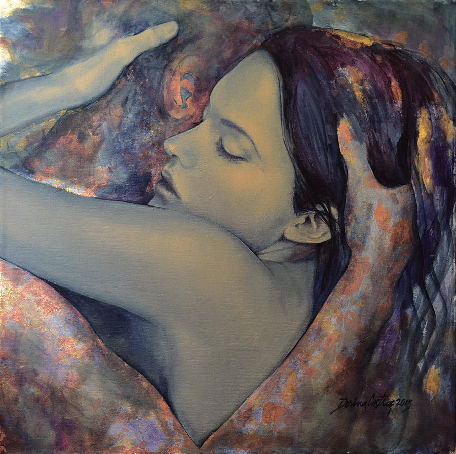 Fantasy Painting - Romance with a Chimera by Dorina  Costras