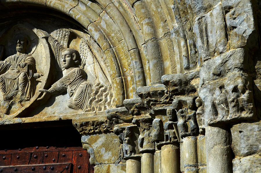 Romanesque Photograph - Romanesque front in spanish church Nuestra Sra de Baldos in Montanana by RicardMN Photography