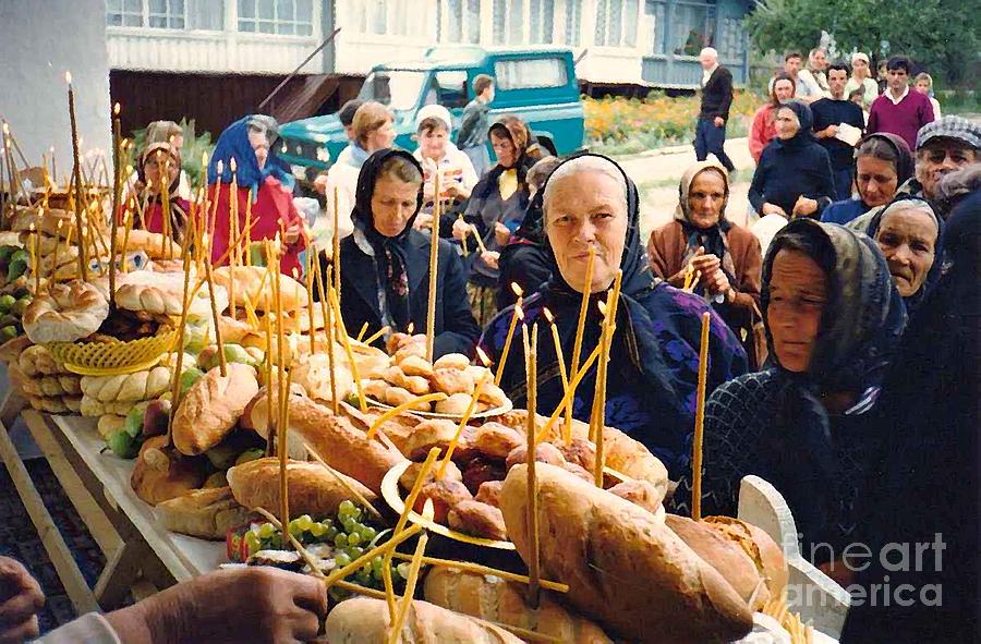 Bread Photograph - Romanians Celebrating Transfiguration by Sarah Loft