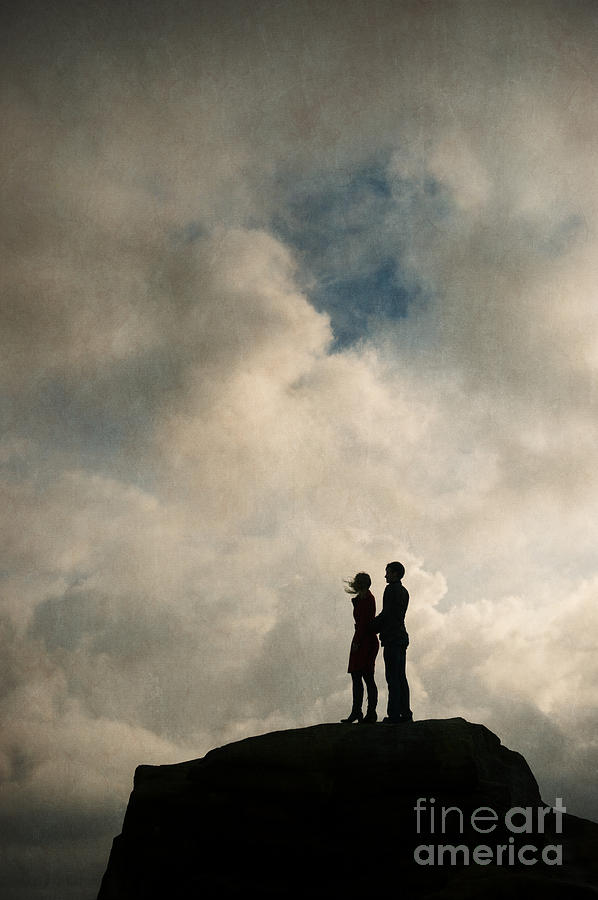 Landscape Photograph - Romantic Couple On A Mountain Peak by Lee Avison