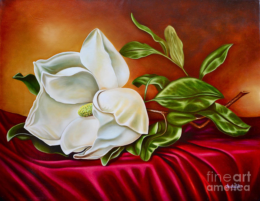 Romantic Magnolia Painting by Ruben Archuleta - Art Gallery