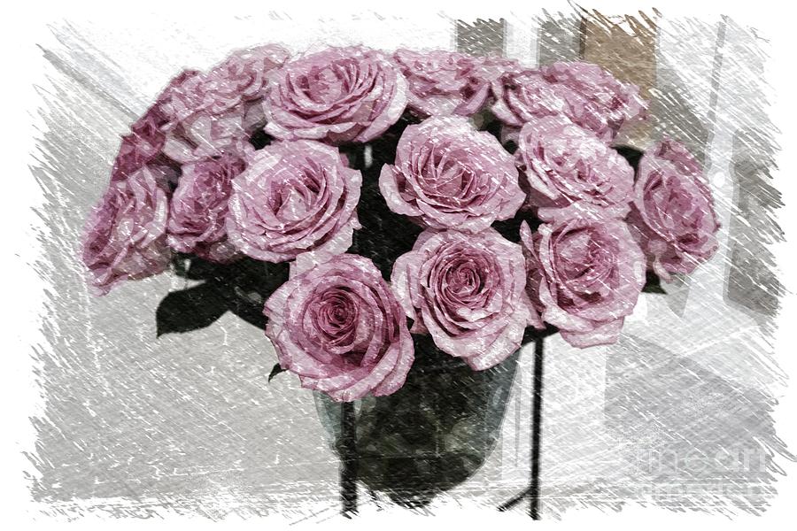 Romantic Mauve Roses - Digital Art Photograph by Carol Groenen