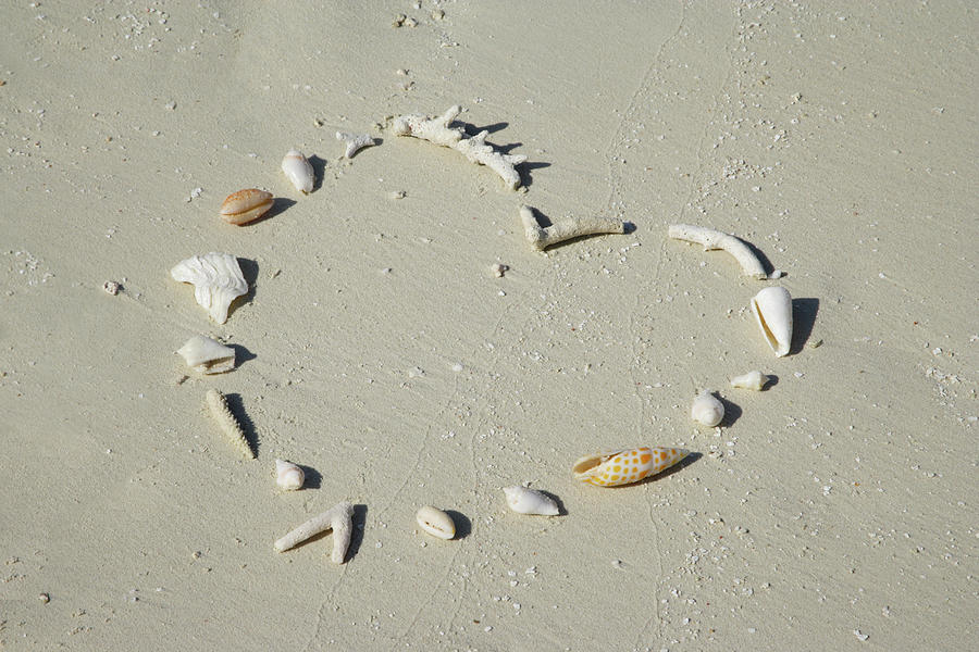 Romantic Message On Beach In Coral And Photograph by Rosemary Calvert