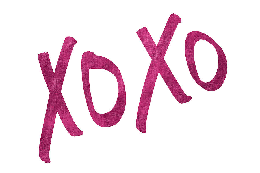 Typography Digital Art - Romantic Pink Xoxo by Sd Graphics Studio