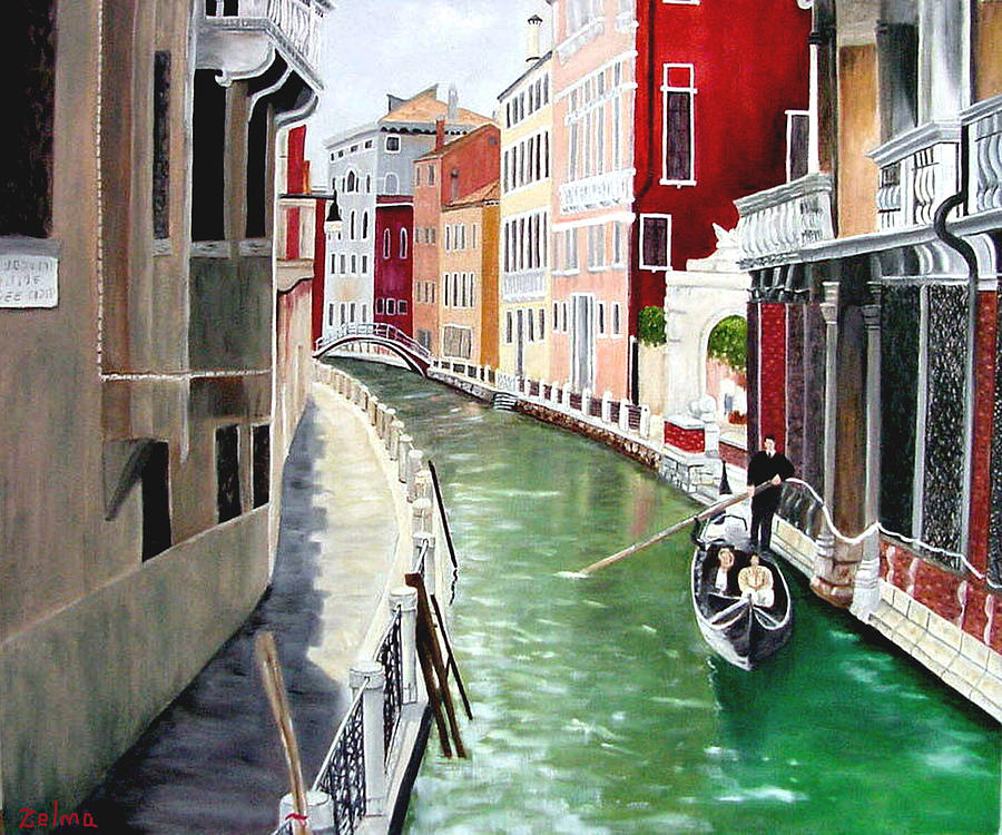 Water Painting - Romantic Venice by Zelma Hensel