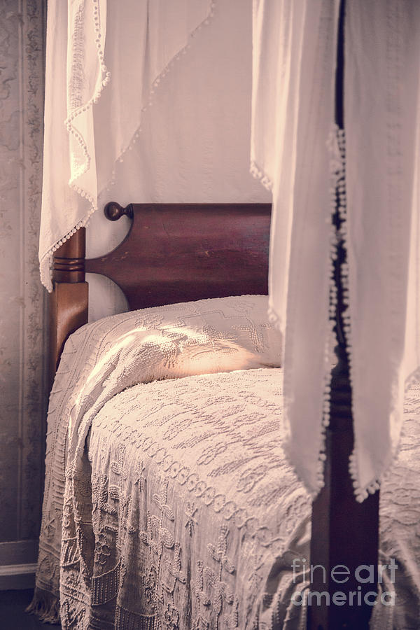Vintage Photograph - Romantic Vintage Bedroom by Edward Fielding
