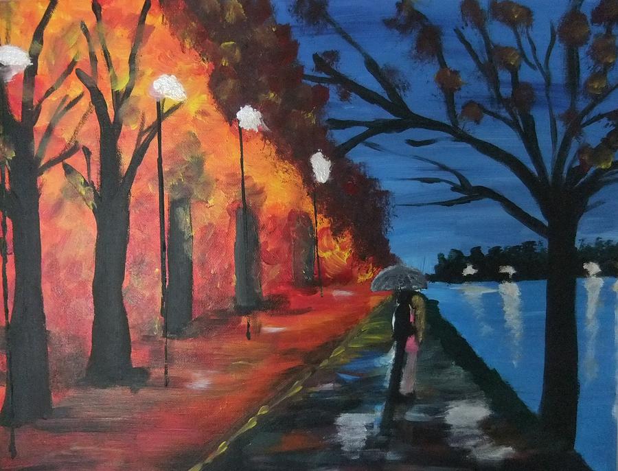 Romantic Walk Painting by Lynne McQueen