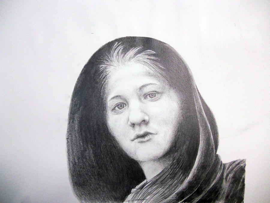 Portrait Drawing - Romany Girl by Carol McLagan