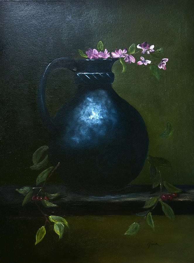 Blue Vase Painting - Romanza by Gina Cordova