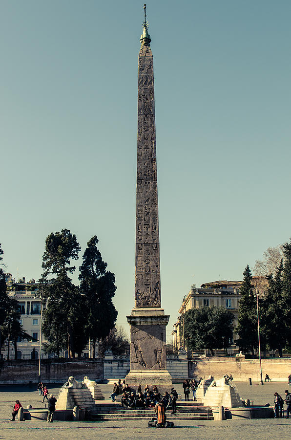 Rome Photograph - Rome - Obelisk of Piazza del Popolo by AM FineArtPrints