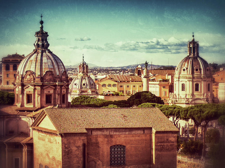 Rome Domes And Skyline Photograph by Piola666