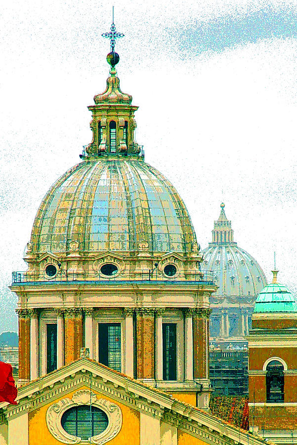 Rome Domes Digital Art by Steve Decker - Fine Art America