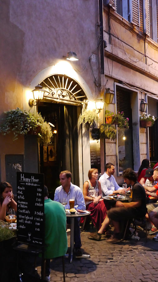 Rome- Drinks at Dusk Photograph by Herb Paynter