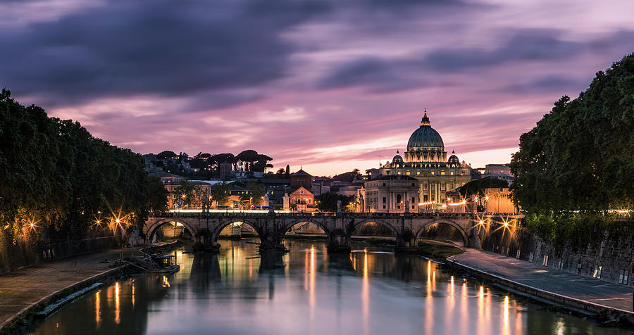 Rome In The Evening Photograph by Frederic Huber Photography