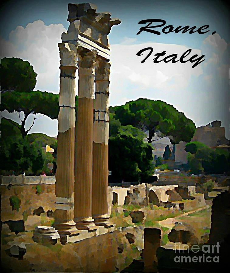 Landscape Painting - Rome Italy Poster by John Malone