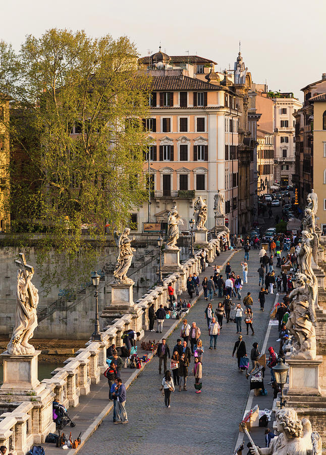 Rome, Italy. Santangelo Bridge Seen Photograph by Panoramic Images