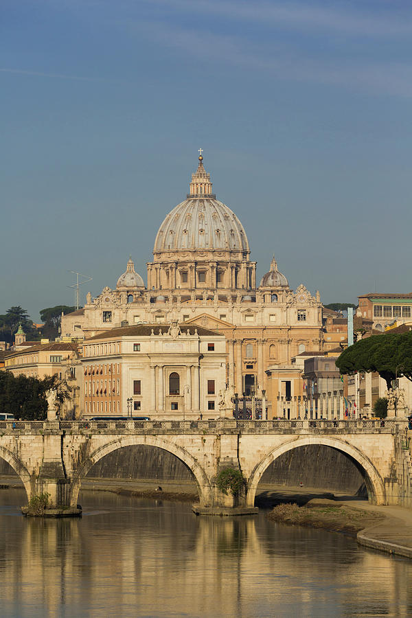 Rome, Italy. St Peters Basilica. Tiber Photograph by Panoramic Images