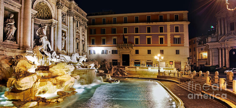 Rome - Italy - Trevi Fountain at Late Night. No People Photograph by Carlos Alkmin