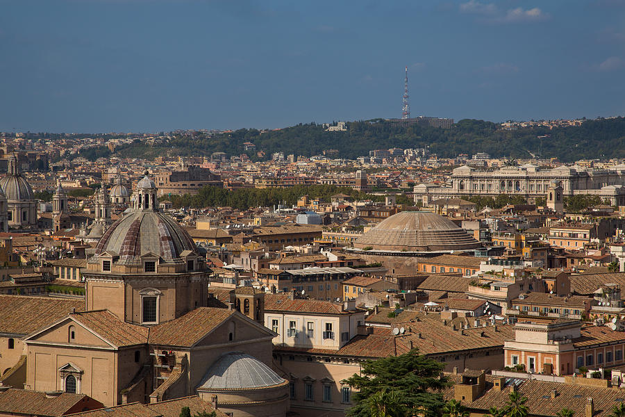 Rome overview with Pantheon Photograph by Allan Morrison