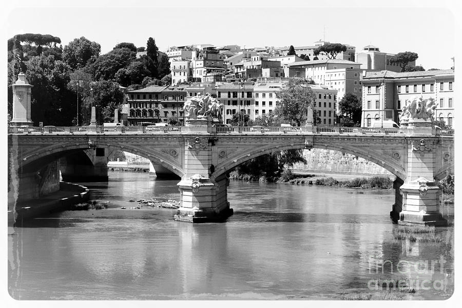 Bridge Photograph - Rome - Ponte Vittorio Emanuele II by Carol Groenen
