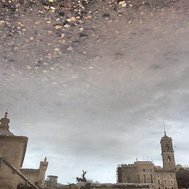 Puddle Photograph - #rome #reflection In A #puddle by Jaime Grego-Mayor