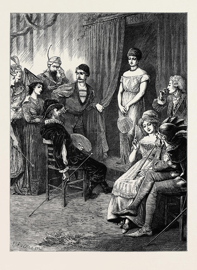 Rome Tableau Vivant At An American Costume Ball Drawing by English ...