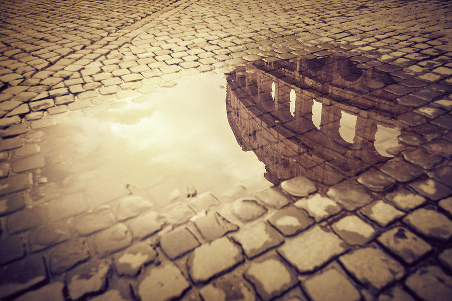 Rome Water Reflections The Colosseum Photograph by Piola666