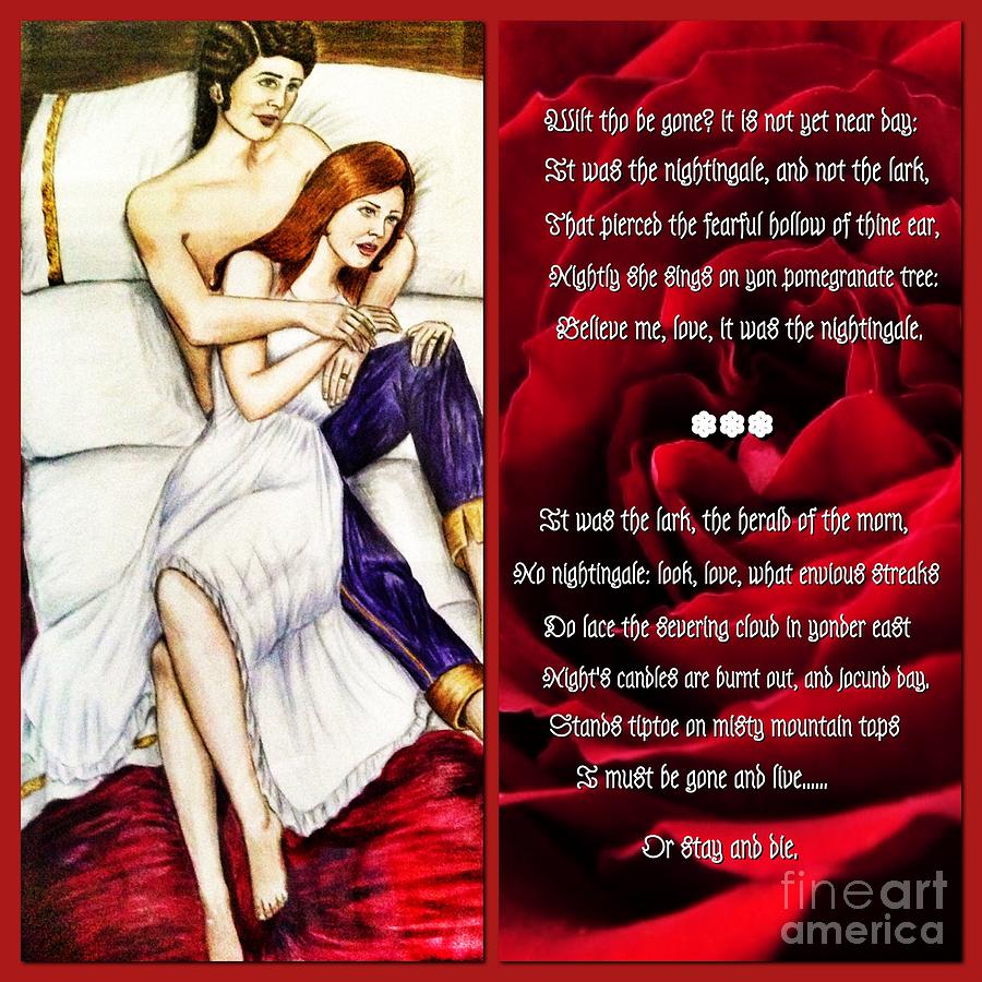Romeo and Juliet Act III Scene V Mixed Media by Joan-Violet Stretch