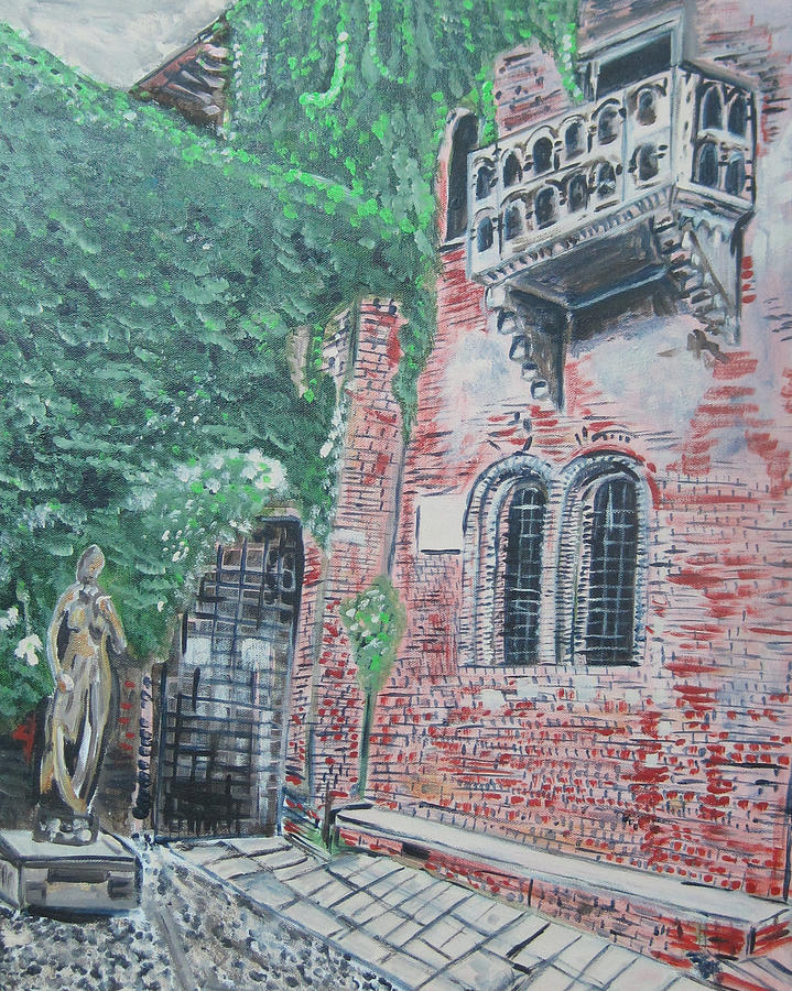 Valentines Day Painting - Romeo and Juliets Balcony  by Jacob Mezrahi
