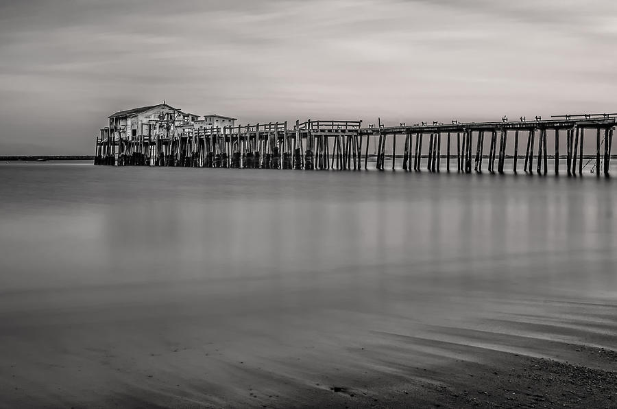 Romeos Pier BW Photograph by Linda Villers