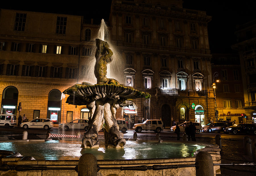 Romes Fabulous Fountains - Fontana del Tritone Photograph by Georgia Mizuleva